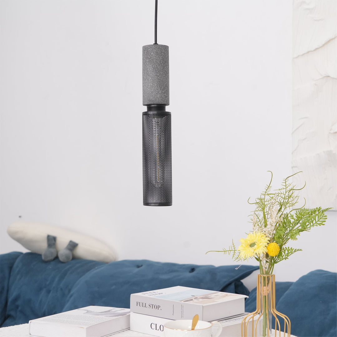 Industrial LED Pendant Light | Modern Concrete Hanging Fixture