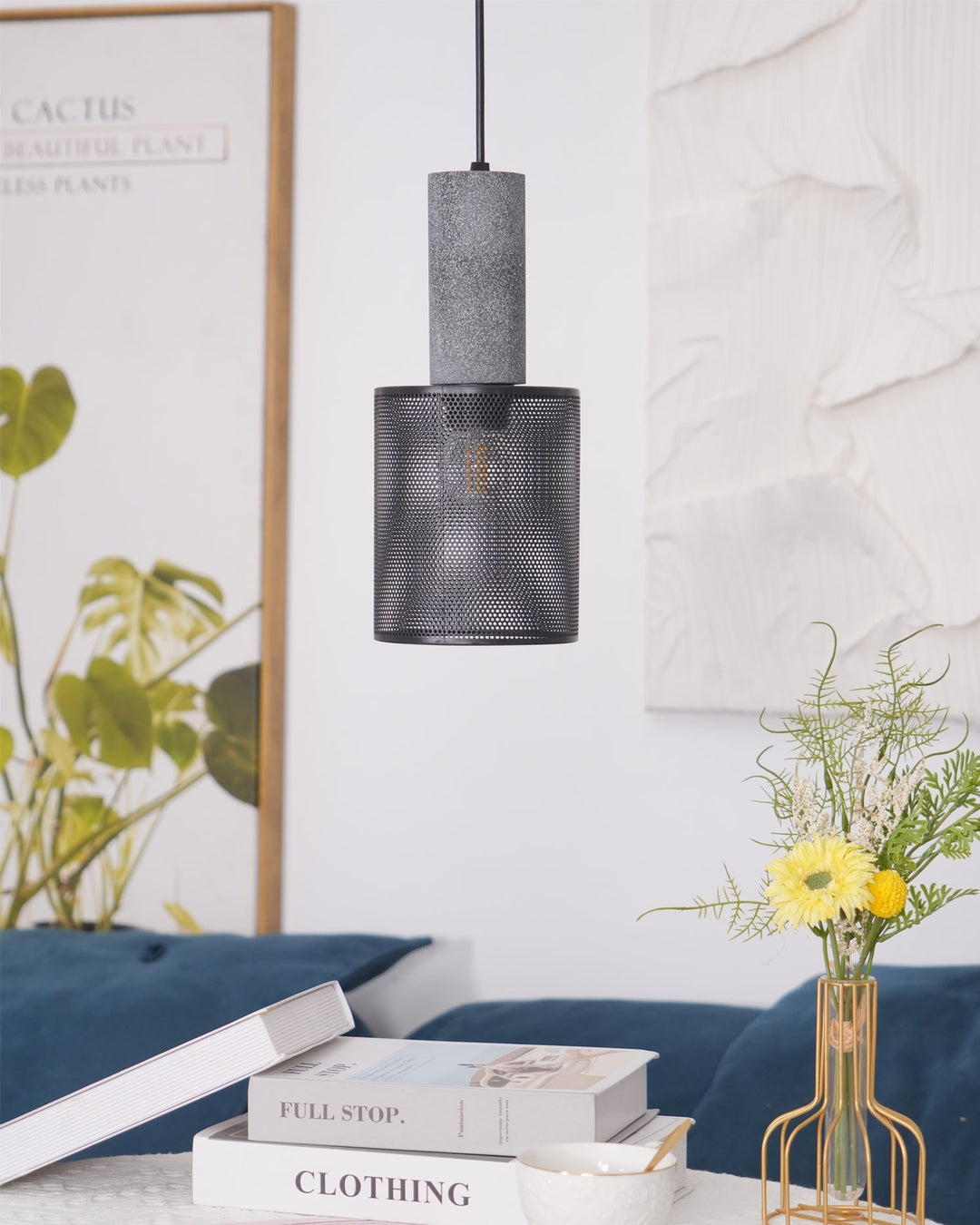 Industrial LED Pendant Light | Modern Concrete Hanging Fixture