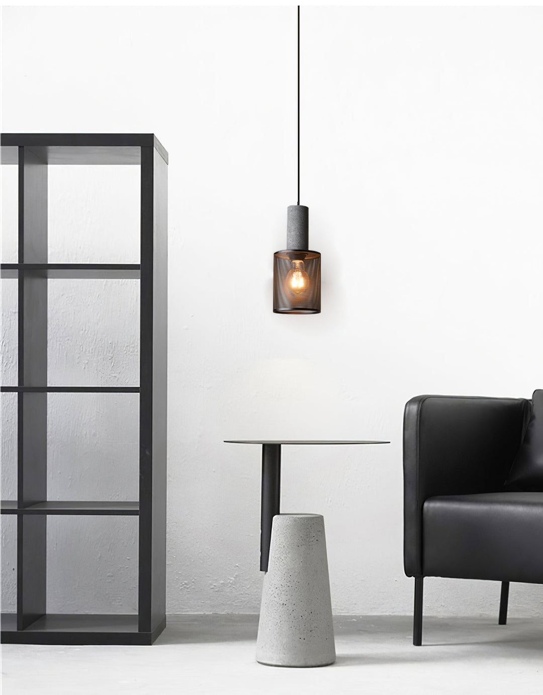 Industrial LED Pendant Light | Modern Concrete Hanging Fixture