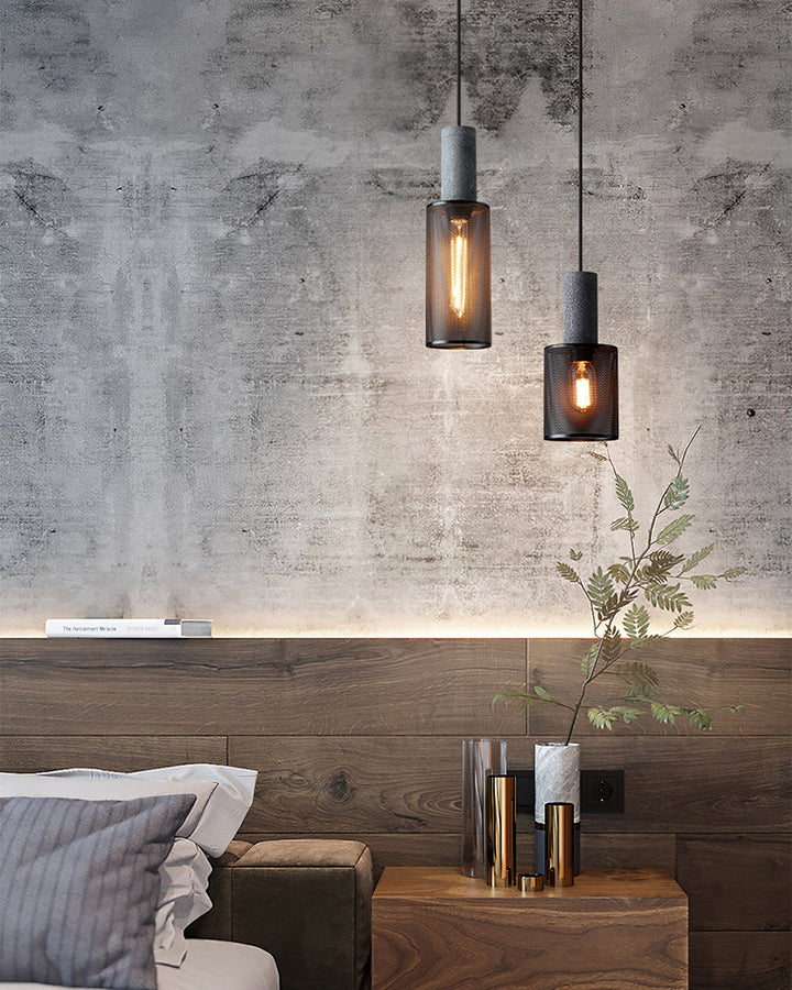 Industrial LED Pendant Light | Modern Concrete Hanging Fixture