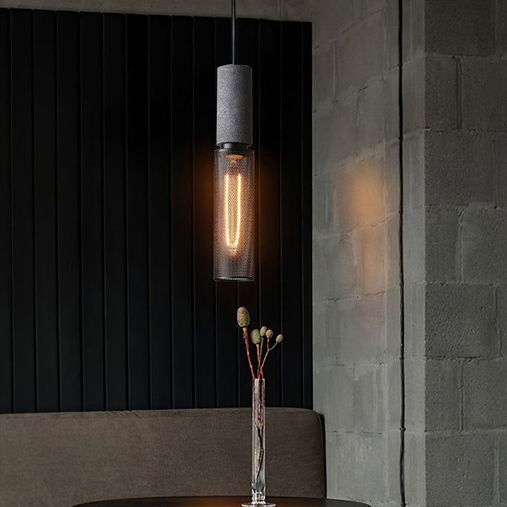 Industrial LED Pendant Light | Modern Concrete Hanging Fixture