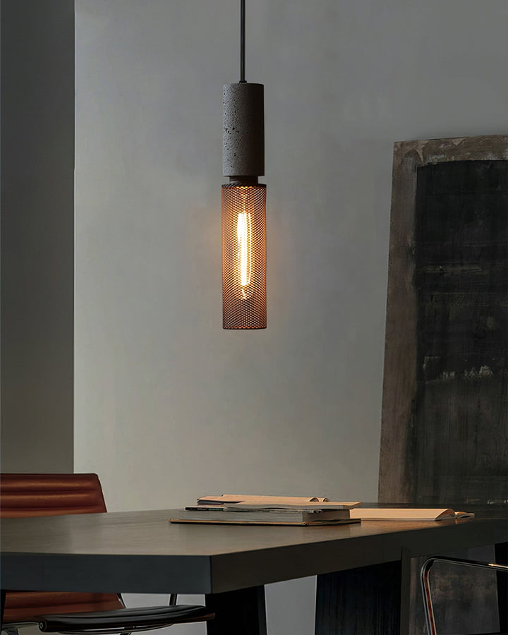 Industrial LED Pendant Light | Modern Concrete Hanging Fixture