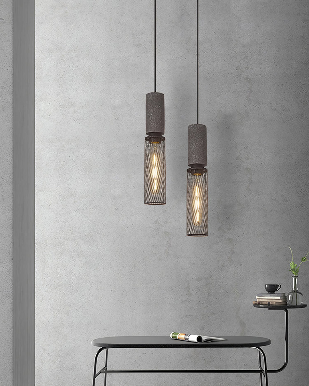 Industrial LED Pendant Light | Modern Concrete Hanging Fixture
