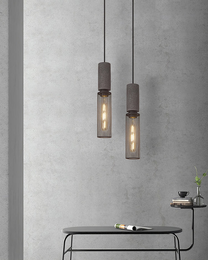Industrial LED Pendant Light | Modern Concrete Hanging Fixture
