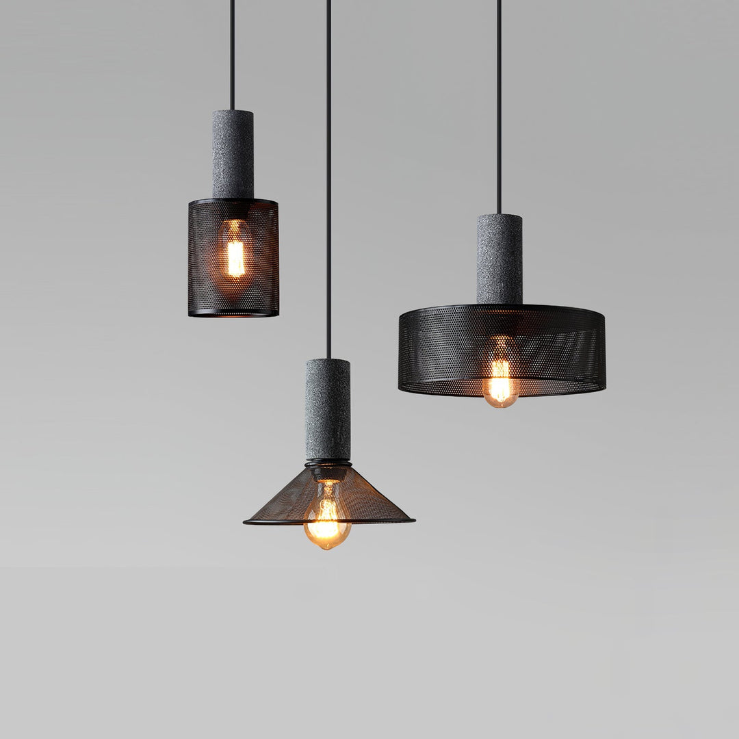 Industrial LED Pendant Light | Modern Concrete Hanging Fixture