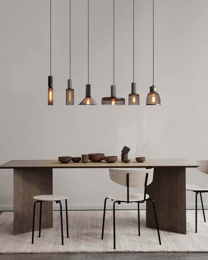 Industrial LED Pendant Light | Modern Concrete Hanging Fixture