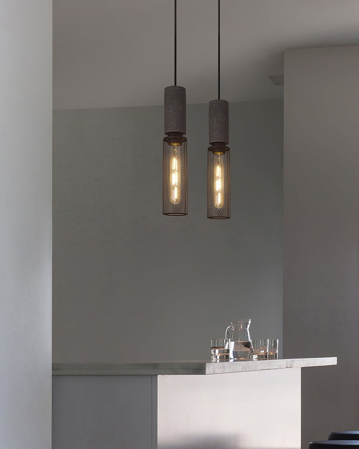 Industrial LED Pendant Light | Modern Concrete Hanging Fixture