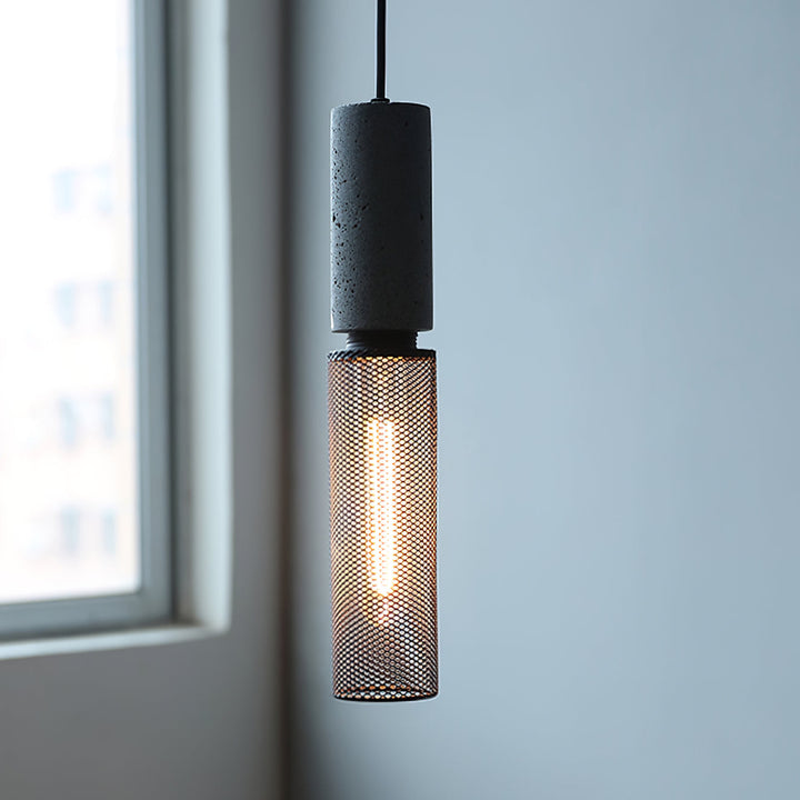 Industrial LED Pendant Light | Modern Concrete Hanging Fixture