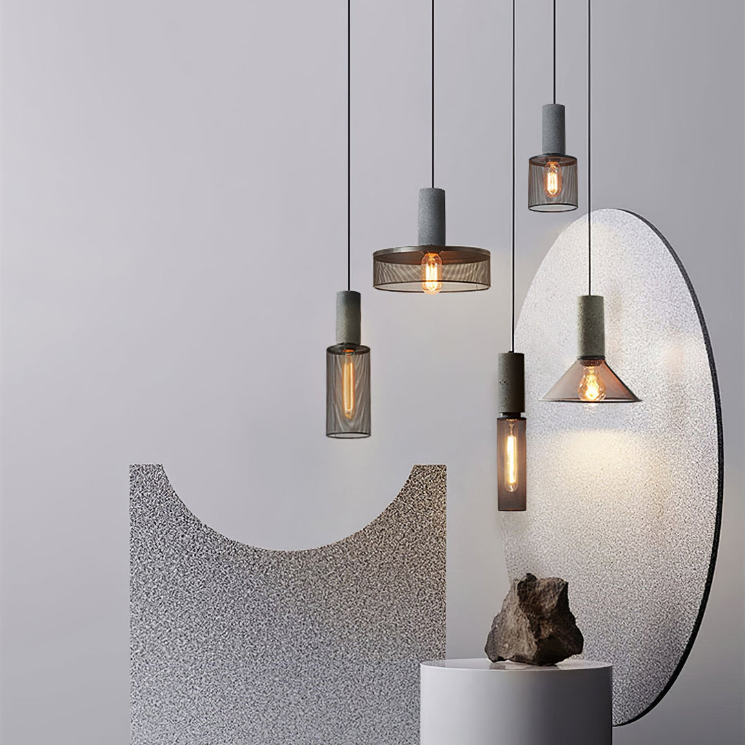Industrial LED Pendant Light | Modern Concrete Hanging Fixture