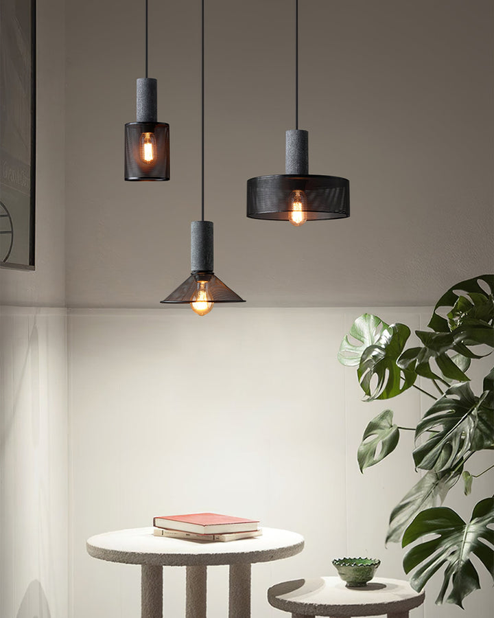 Industrial LED Pendant Light | Modern Concrete Hanging Fixture