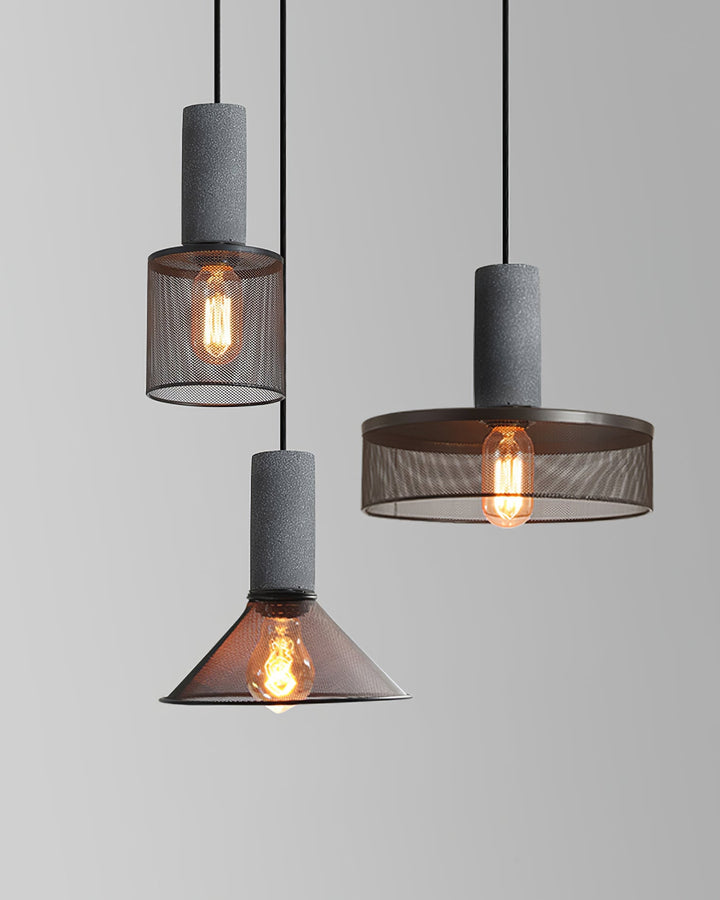 Industrial LED Pendant Light | Modern Concrete Hanging Fixture