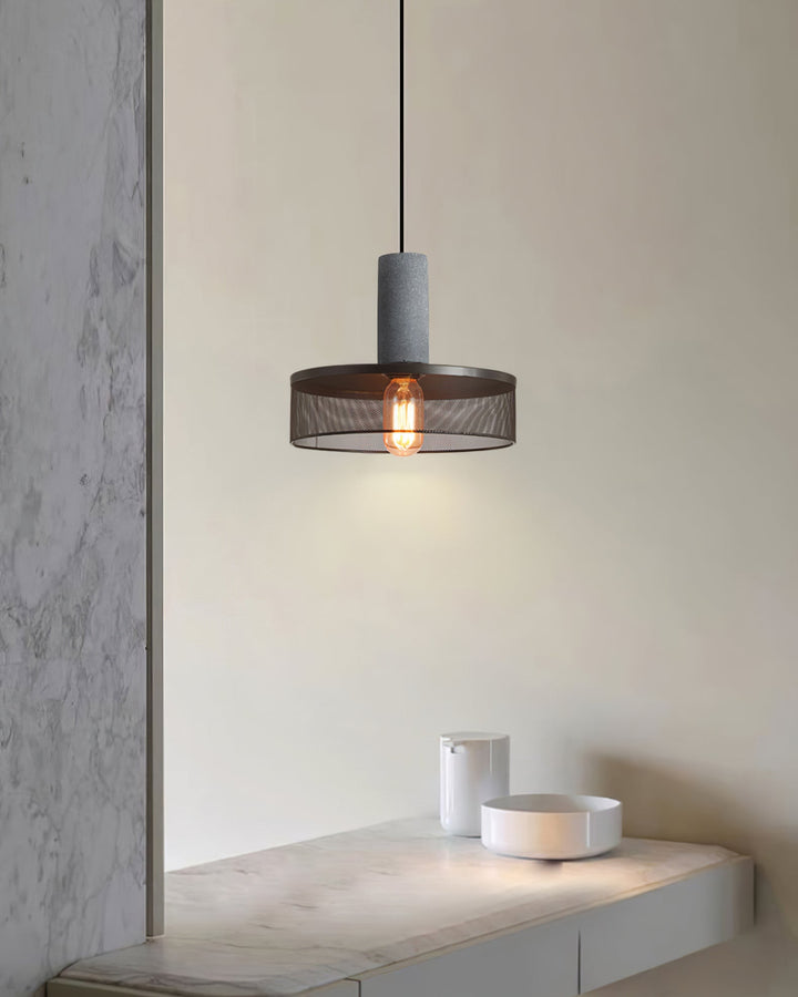 Industrial LED Pendant Light | Modern Concrete Hanging Fixture