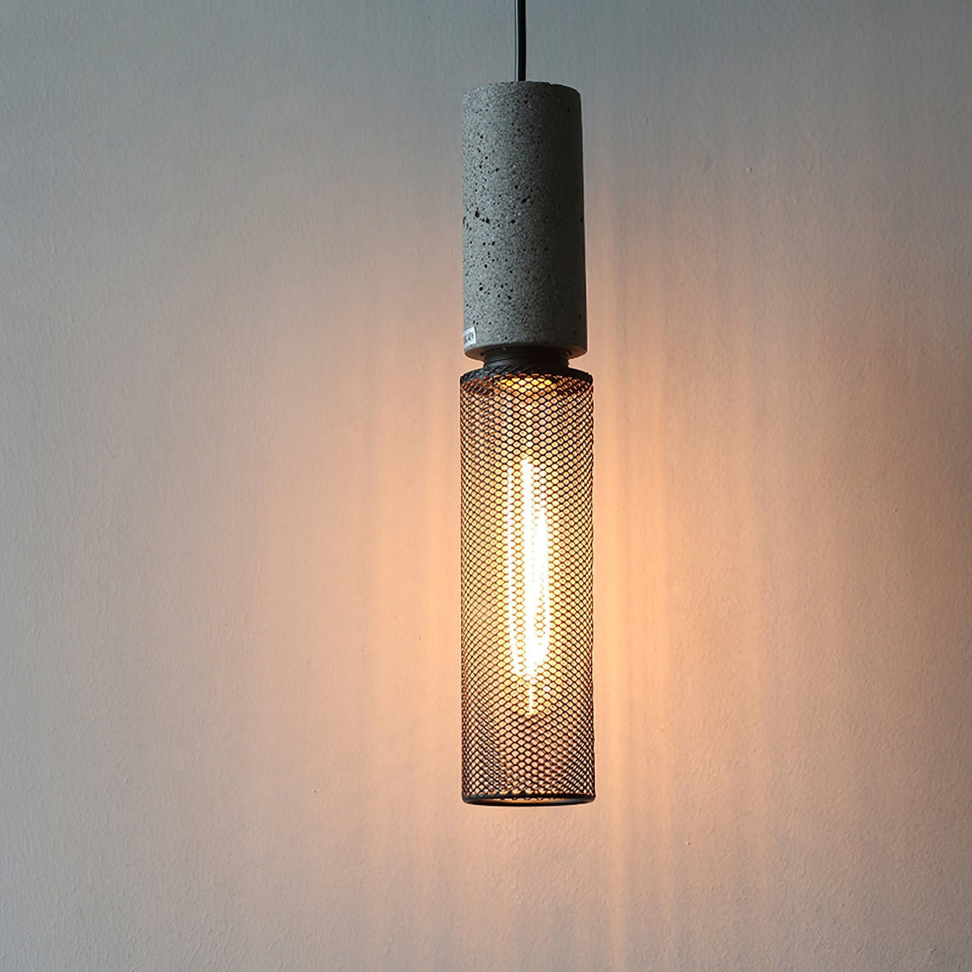 Industrial LED Pendant Light | Modern Concrete Hanging Fixture