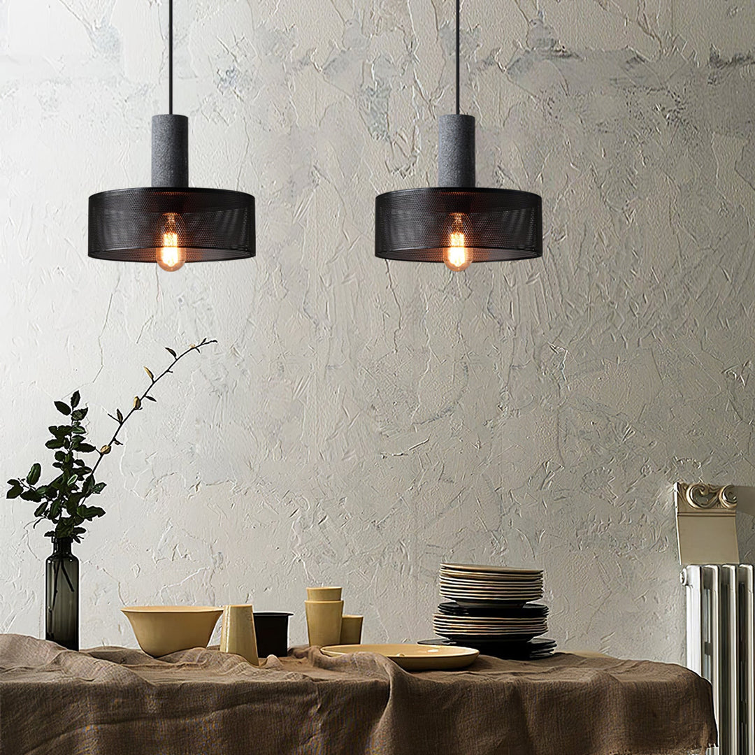 Industrial LED Pendant Light | Modern Concrete Hanging Fixture