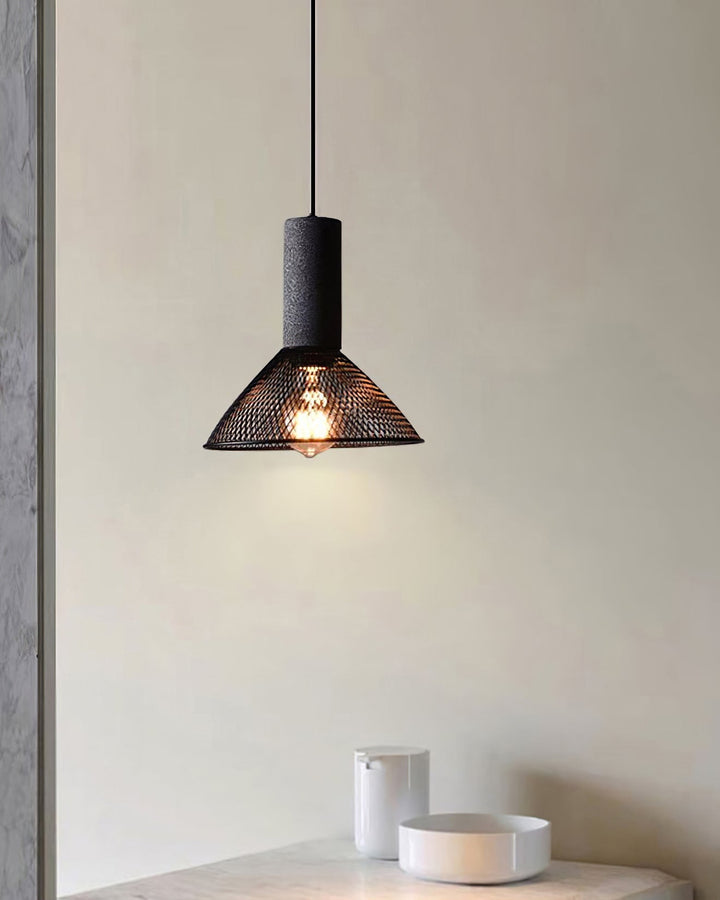 Industrial LED Pendant Light | Modern Concrete Hanging Fixture