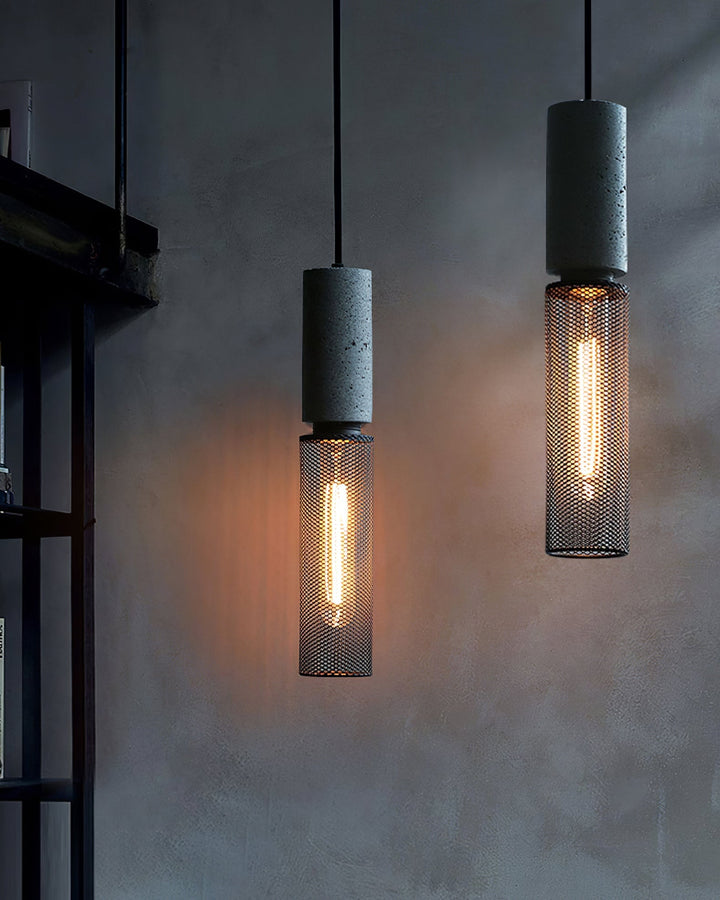Industrial LED Pendant Light | Modern Concrete Hanging Fixture