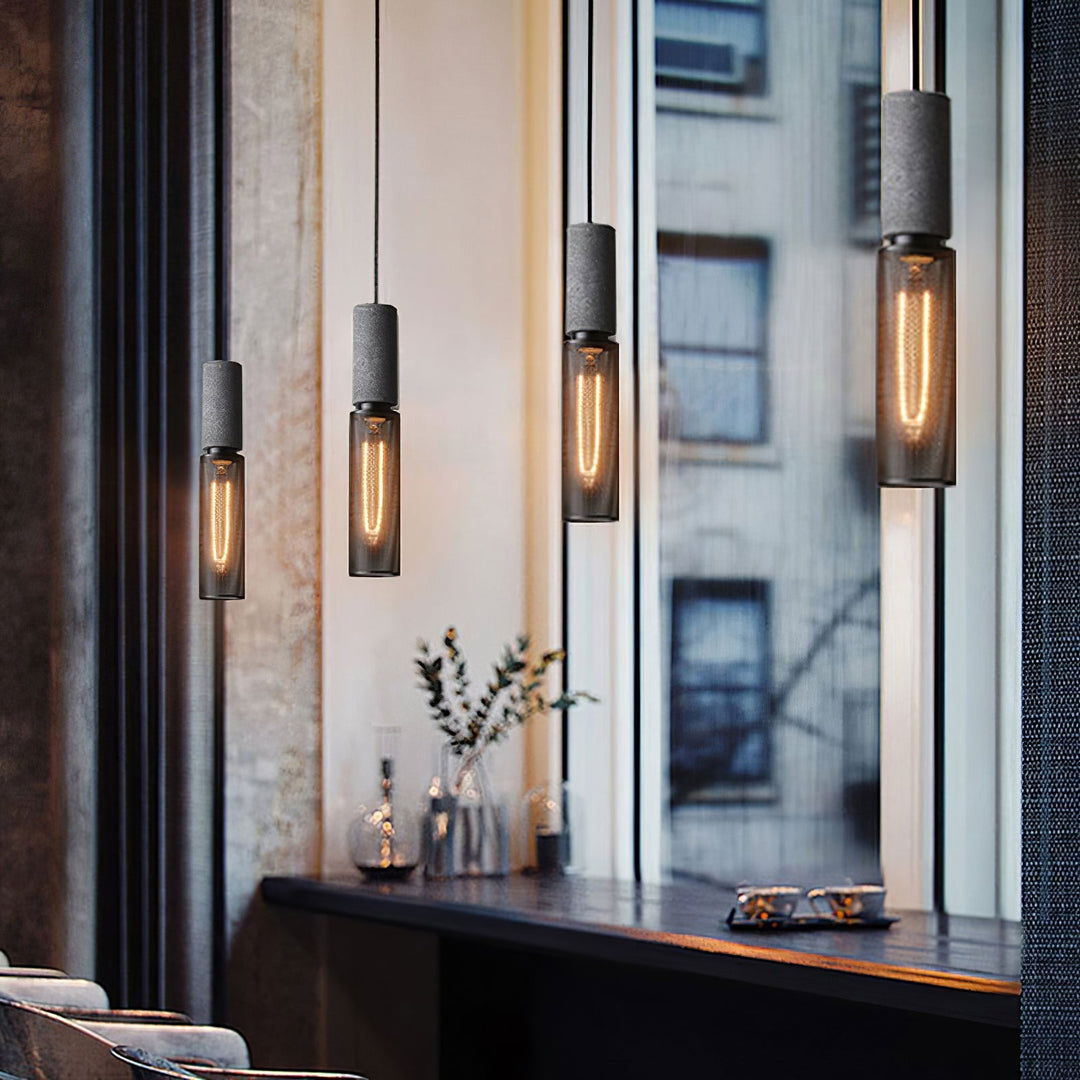 Industrial LED Pendant Light | Modern Concrete Hanging Fixture
