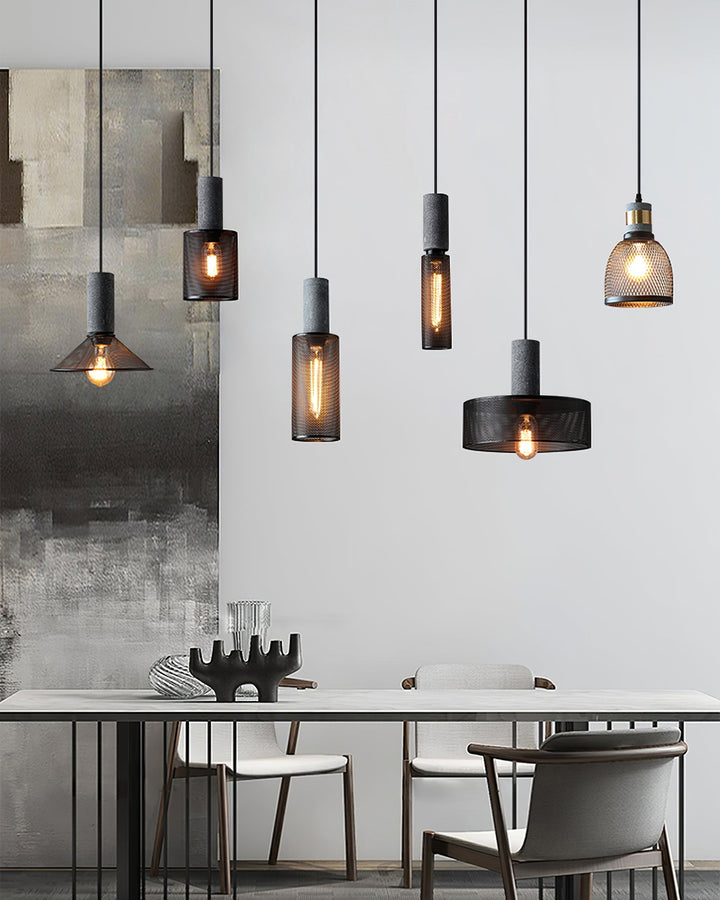 Industrial LED Pendant Light | Modern Concrete Hanging Fixture