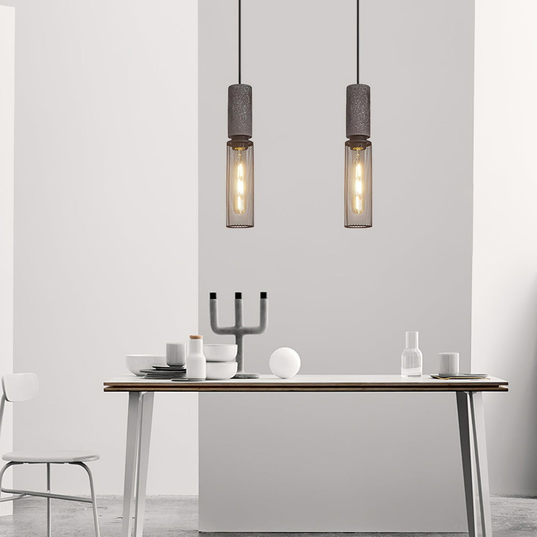Industrial LED Pendant Light | Modern Concrete Hanging Fixture