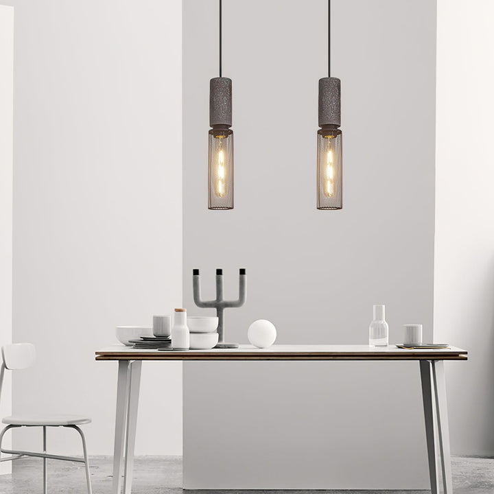 Industrial LED Pendant Light | Modern Concrete Hanging Fixture