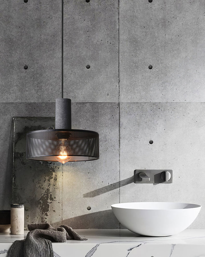 Industrial LED Pendant Light | Modern Concrete Hanging Fixture