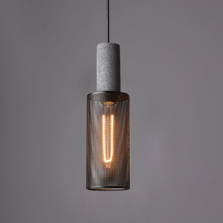 Industrial LED Pendant Light | Modern Concrete Hanging Fixture