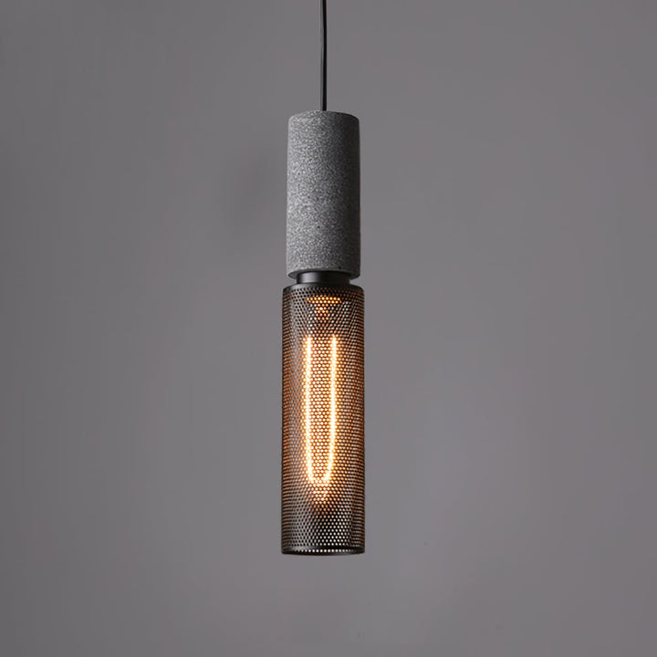 Industrial LED Pendant Light | Modern Concrete Hanging Fixture
