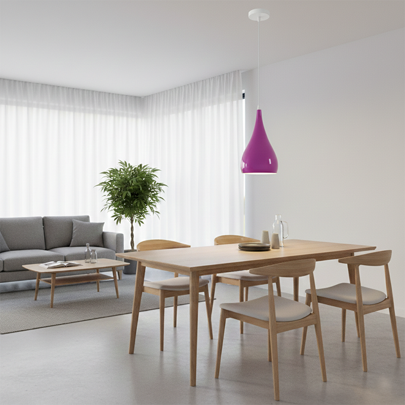 Contemporary Nordic Iron Wood Aluminum Gourd Water Drop 1-Light Hanging Lamp For Dining Room-Orizon Depot