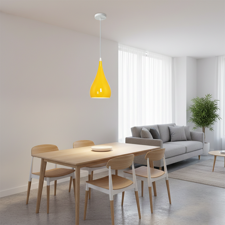 Contemporary Nordic Iron Wood Aluminum Gourd Water Drop 1-Light Hanging Lamp For Dining Room-Orizon Depot