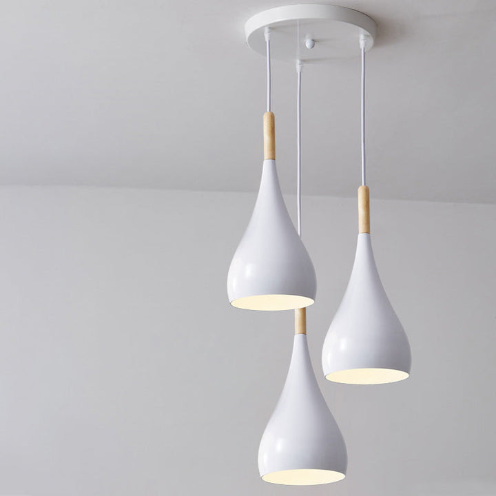 Contemporary Nordic Iron Wood Aluminum Gourd Water Drop 1-Light Hanging Lamp For Dining Room-Orizon Depot