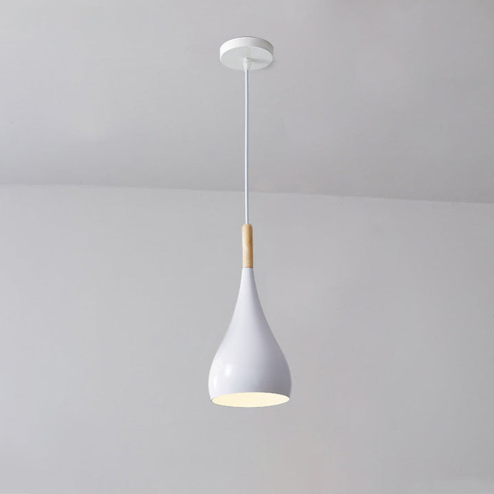 Contemporary Nordic Iron Wood Aluminum Gourd Water Drop 1-Light Hanging Lamp For Dining Room-Orizon Depot