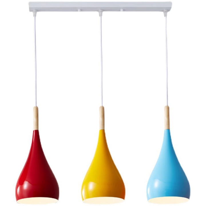 Contemporary Nordic Iron Wood Aluminum Gourd Water Drop 1-Light Hanging Lamp For Dining Room-Orizon Depot