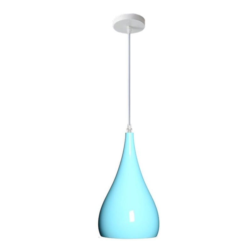Contemporary Nordic Iron Wood Aluminum Gourd Water Drop 1-Light Hanging Lamp For Dining Room-Orizon Depot