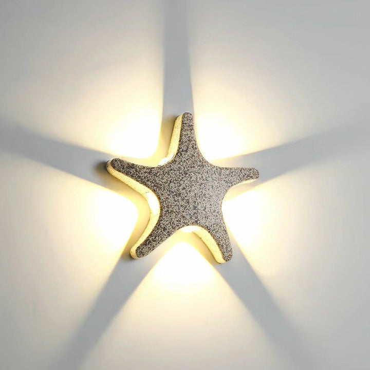 Contemporary Starfish Design Waterproof LED Outdoor Wall Sconce in Die-Cast Aluminum-Orizon Depot