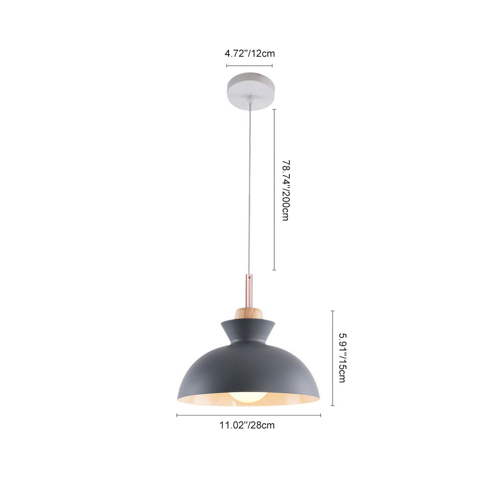 Scandinavian Metal Hanging Lamp | Modern Single Pendant Dome Light