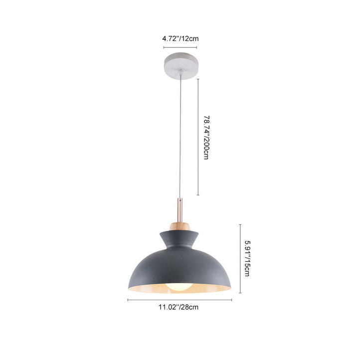 Scandinavian Metal Hanging Lamp | Modern Single Pendant Dome Light