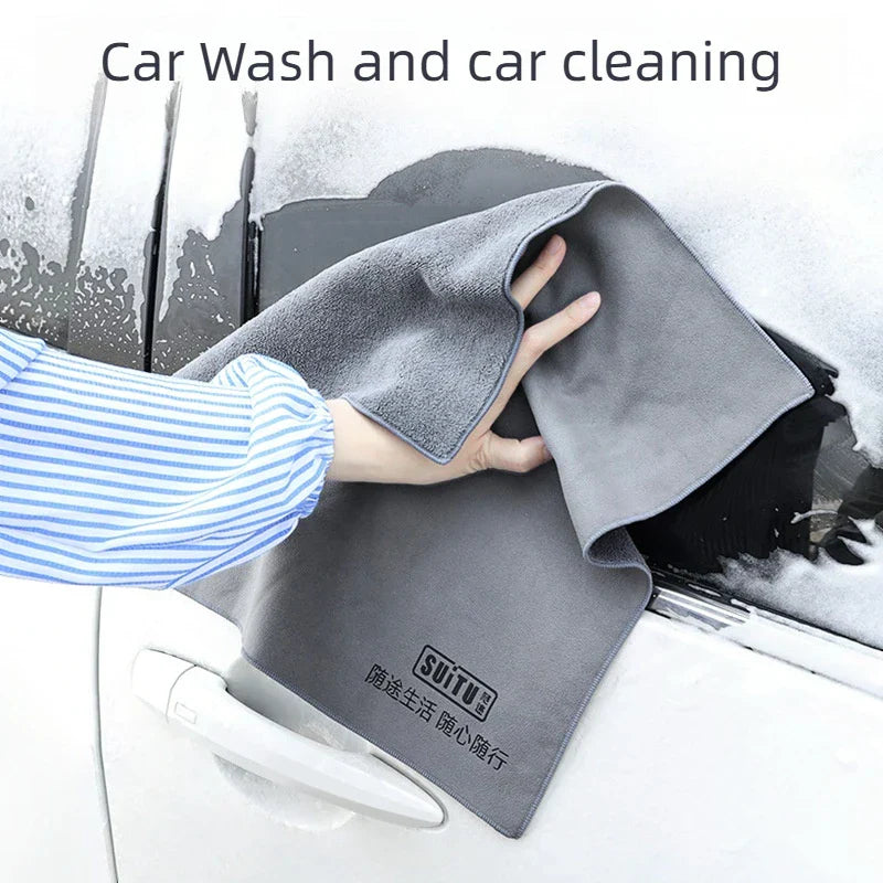 Coral Velvet Microfiber Car Wash Towel 35x75cm Soft Absorbent-Orizon Depot