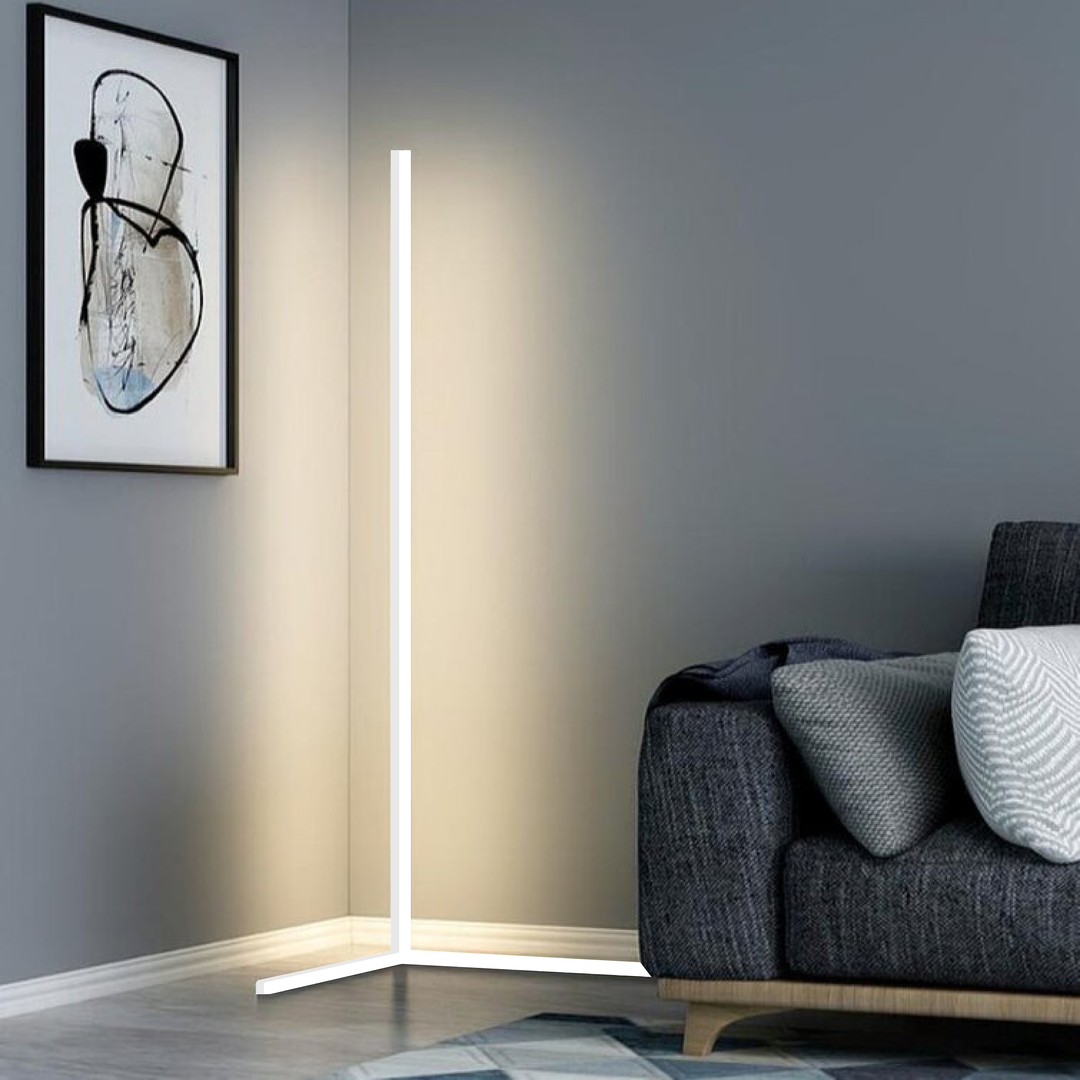 Modern Corner LED Floor Lamp – Space-Saving Minimalist Design-Orizon Depot