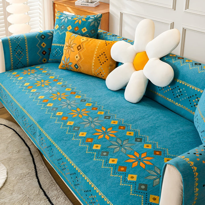 Boho Style Elastic Sofa Cover – Year-Round Protection & Fresh Look-Orizon Depot