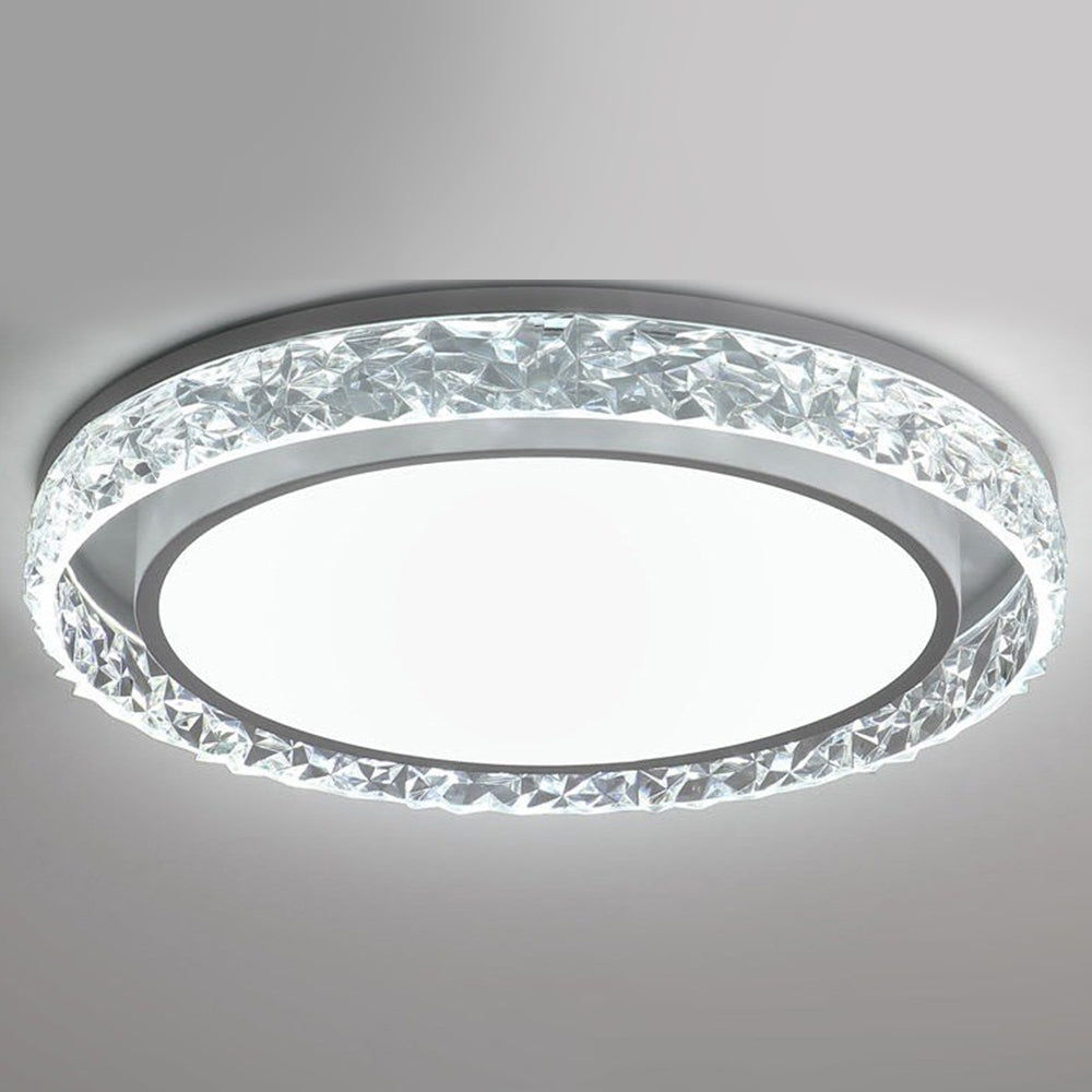 Dimmable Crystal Halo LED Ceiling Light | Flush Mount Fixture