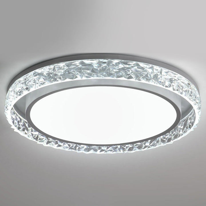 Dimmable Crystal Halo LED Ceiling Light | Flush Mount Fixture