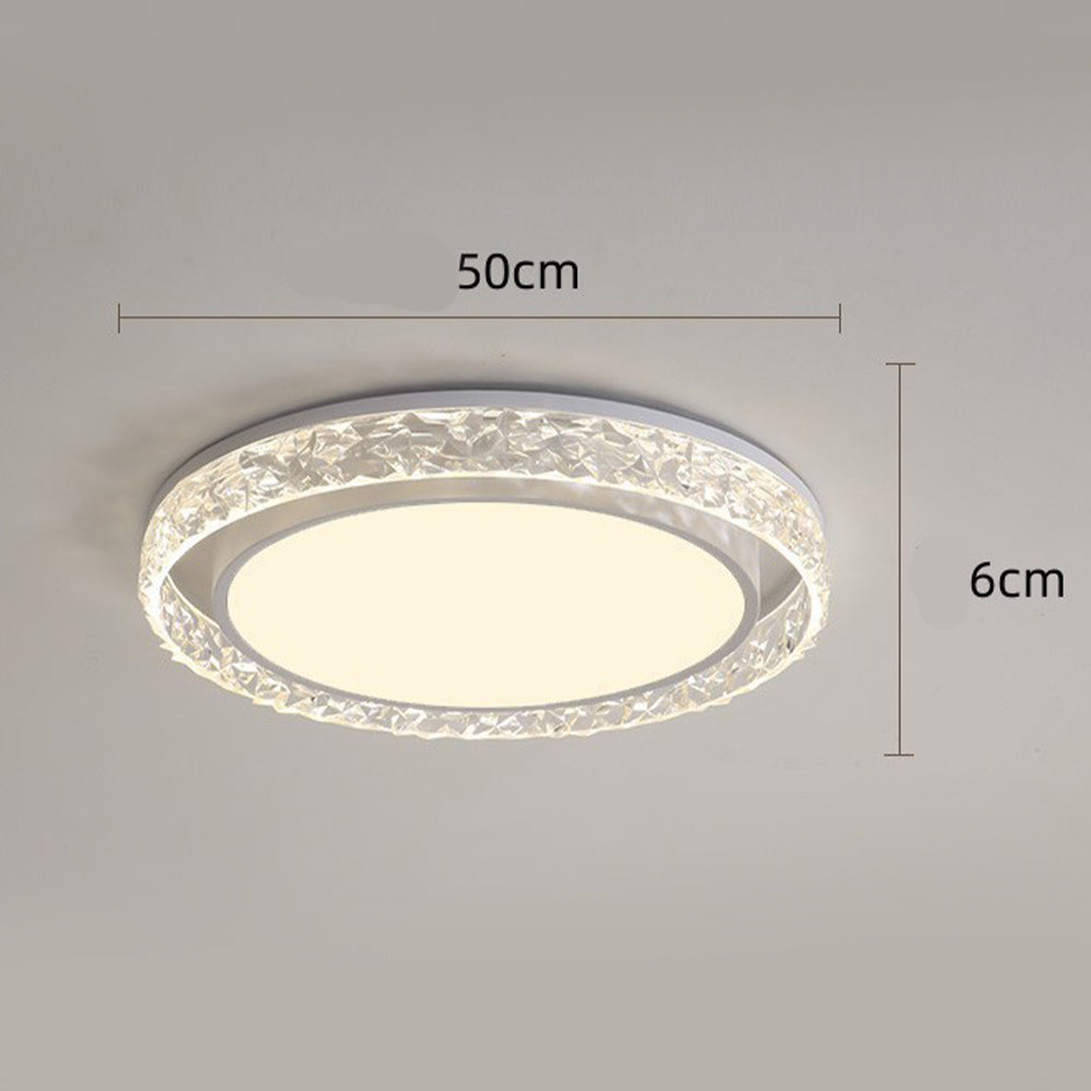 Dimmable Crystal Halo LED Ceiling Light | Flush Mount Fixture