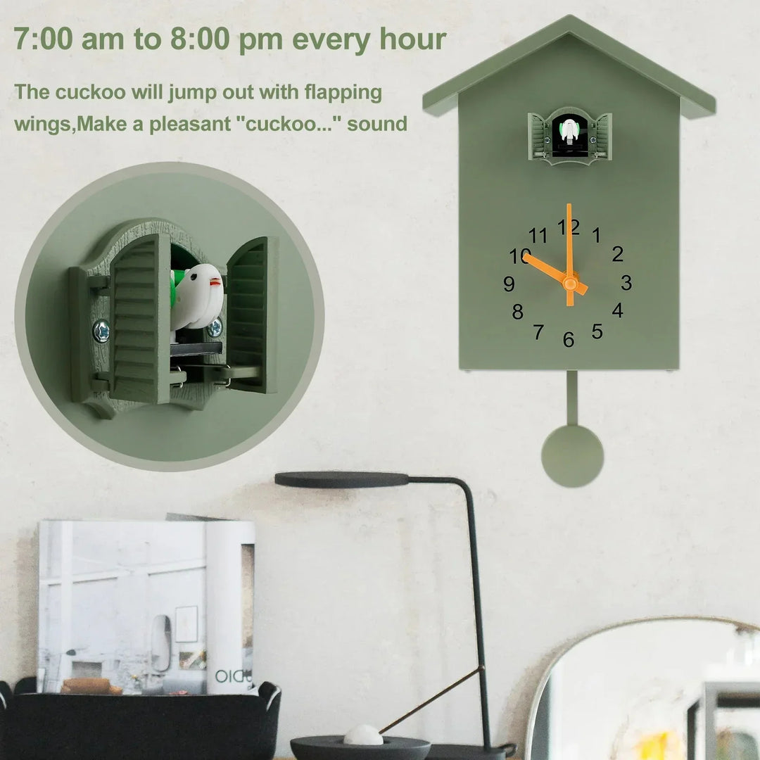 Cuckoo Sound Wall Clock with Pendulum for Living Room Decor-Orizon Depot