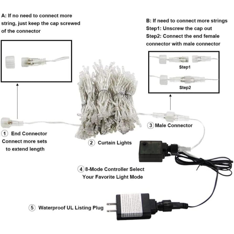 Lamps for Curtains with Multiple Modes and Waterproof Design-Orizon Depot