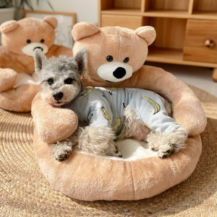Cute Detachable Cuddly Bear Cat Bed for Cozy Comfort-Orizon Depot