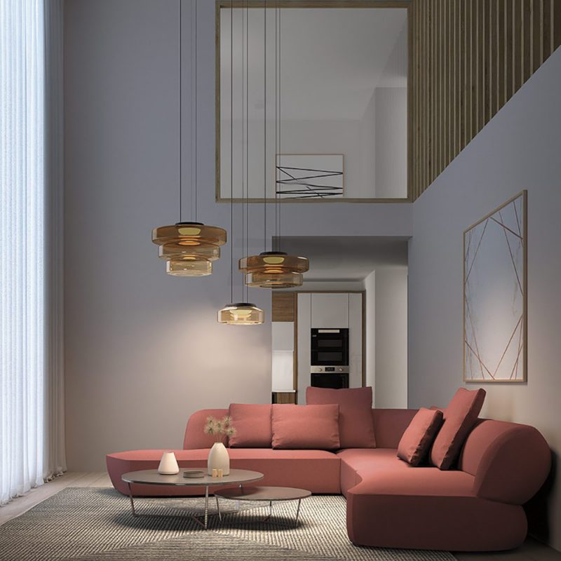 Bauhaus Style Glass Pendant Light | Modern Hanging Fixture