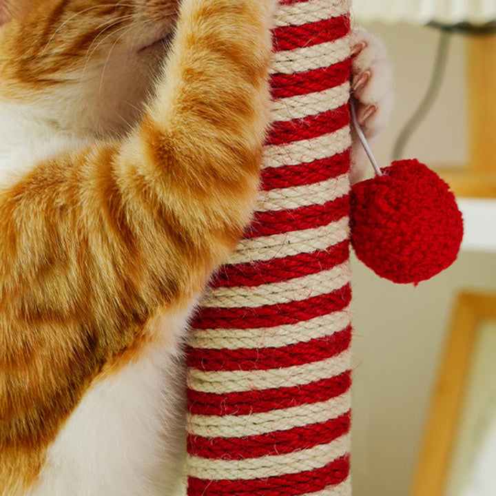 Modern Geometric MDF Cat Tower with Fleece and Rope - 2-Tier Design-Orizon Depot