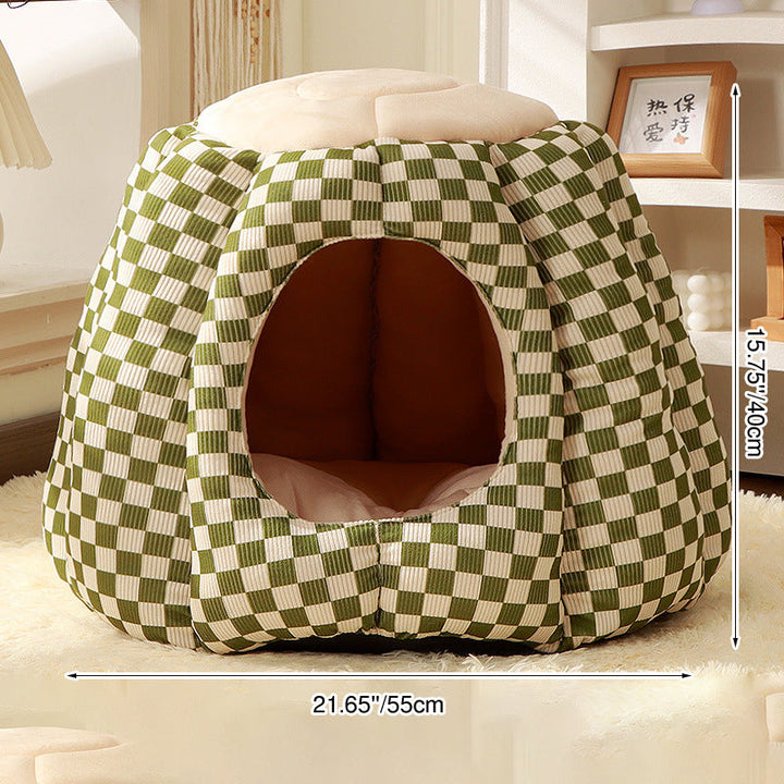 Nordic Pineapple Crystal Flannelette Washable Dog & Cat Bed-Orizon Depot