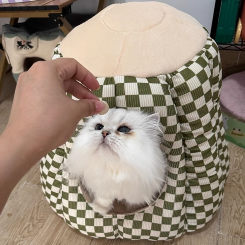 Nordic Pineapple Crystal Flannelette Washable Dog & Cat Bed-Orizon Depot