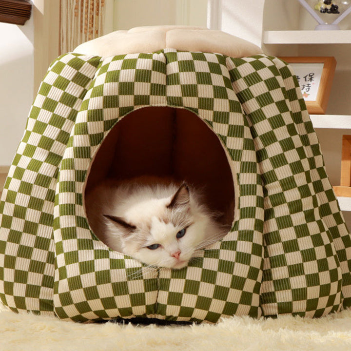 Nordic Pineapple Crystal Flannelette Washable Dog & Cat Bed-Orizon Depot